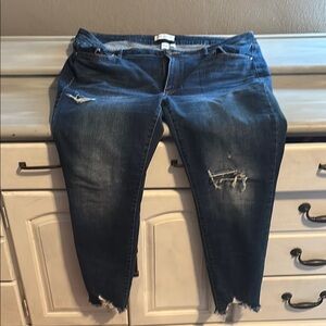 Distressed Blue Jeans